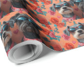 金髪ポインティンググリフォンハートバレンタインデー ラッピングペーパー (ロールコーナー)