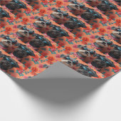 金髪ポインティンググリフォンハートバレンタインデー ラッピングペーパー (角)