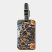 金髪ポインティンググリフォン不気味ハロウィン ラゲッジタグ (正面縦)