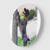 金髪ポインティンググリフォン時計 ラージ壁時計 (傾斜)