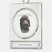 金髪ポインティンググリフォン母2 シルバープレートバナーオーナメント (左)