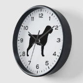 金髪ポインティンググリフォン犬のシルエット 壁時計 (傾斜)
