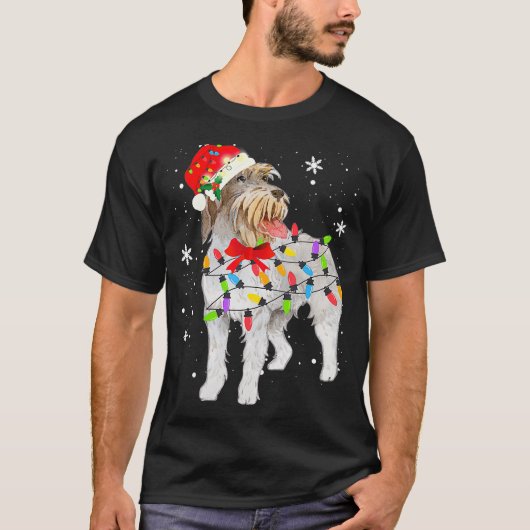 金髪ポインティンググリフォン犬クリスマスクリスマスママ Tシャツ (正面)