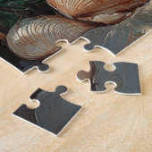 金髪ポインティンググリフォン犬クリスマスビーチ ジグソーパズル (側面)