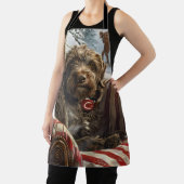 金髪ポインティンググリフォン犬クリスマスフェスティバル エプロン (インサイチュ)