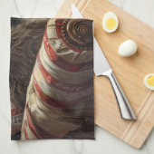 金髪ポインティンググリフォン犬クリスマスフェスティバル キッチンタオル (四つ折り)