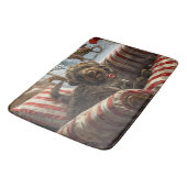 金髪ポインティンググリフォン犬クリスマスフェスティバル バスマット (アングル)