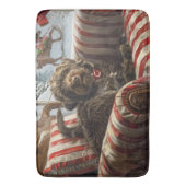 金髪ポインティンググリフォン犬クリスマスフェスティバル バスマット (正面縦)