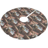 金髪ポインティンググリフォン犬クリスマスフェスティバル ブラッシュドポリエステルツリースカート (アングル)