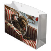 金髪ポインティンググリフォン犬クリスマスフェスティバル ラージペーパーバッグ (裏面アングル)