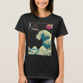 金髪ポインティンググリフォン犬サーフィンオン波 Tシャツ (正面)