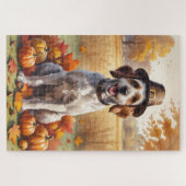 金髪ポインティンググリフォン紅葉 ジグソーパズル (横)