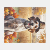 金髪ポインティンググリフォン紅葉 フリースブランケット (正面(横))