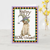 金髪ポインティンググリフォン魔女 カード (黄色い花)