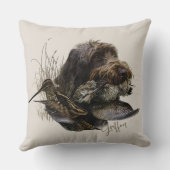 金髪ポインティンググリフォン、ウッドコック狩りクロ クッション (裏面)