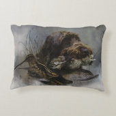 金髪ポインティンググリフォン、ウッドコック狩り アクセントクッション (裏面)