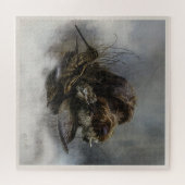 金髪ポインティンググリフォン、ウッドコック狩り ジグソーパズル (横)