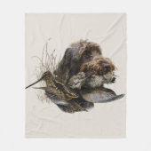 金髪ポインティンググリフォン、ウッドコック狩り フリースブランケット (正面)