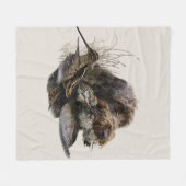 金髪ポインティンググリフォン、ウッドコック狩り フリースブランケット (正面(横))