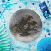 金髪ポインティンググリフォン、ウッドコック狩り ペーパープレート (パーティー)