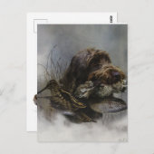 金髪ポインティンググリフォン、ウッドコック狩り ポストカード (正面/裏面)