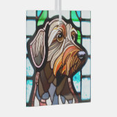 金髪ポインティンググリフォン「ステンドグラス」 ガラスオーナメント (正面右)