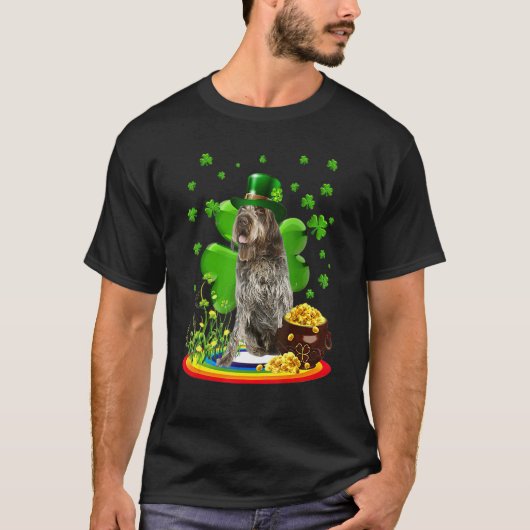金髪ポインティンググリフォンSt patricks dayアイルランド Tシャツ (正面)