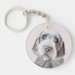 金髪ポインティング絵画グリフォン – Dog Art キーホルダー