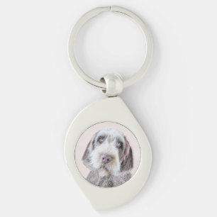 金髪ポインティング絵画グリフォン – Dog Art キーホルダー