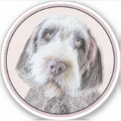 金髪ポインティング絵画グリフォン – Dog Art シール (正面)