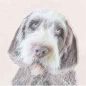 金髪ポインティング絵画グリフォン – Dog Art シール (正面)