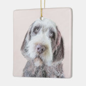 金髪ポインティング絵画グリフォン – Dog Art セラミックオーナメント (左)