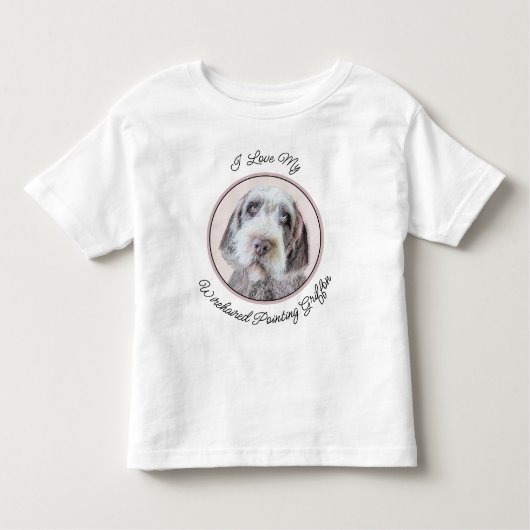 金髪ポインティング絵画グリフォン – Dog Art トドラーTシャツ (正面)