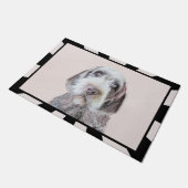 金髪ポインティング絵画グリフォン – Dog Art ドアマット (アングル)