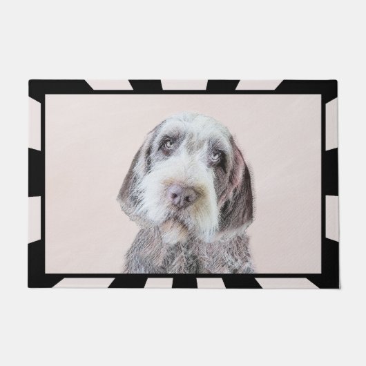 金髪ポインティング絵画グリフォン – Dog Art ドアマット (正面)