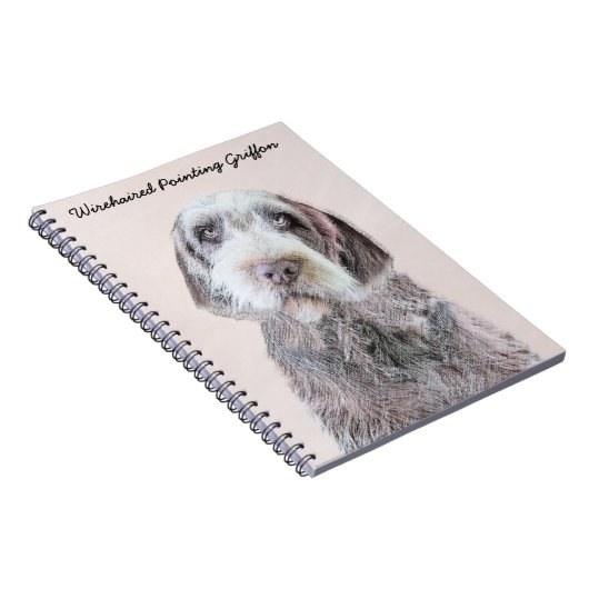 金髪ポインティング絵画グリフォン – Dog Art ノートブック (右側)