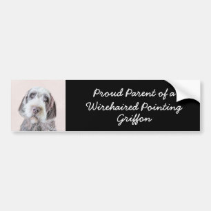 金髪ポインティング絵画グリフォン – Dog Art バンパーステッカー