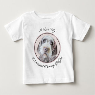 金髪ポインティング絵画グリフォン – Dog Art ベビーTシャツ