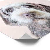 金髪ポインティング絵画グリフォン – Dog Art ポスター (角)