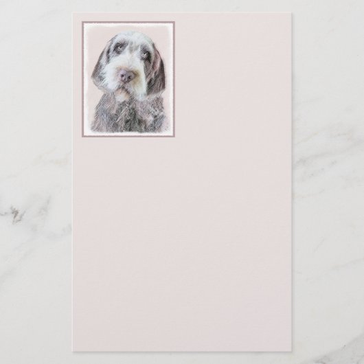 金髪ポインティング絵画グリフォン – Dog Art 便箋 (正面)