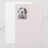 金髪ポインティング絵画グリフォン – Dog Art 便箋 (正面/裏面)