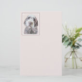 金髪ポインティング絵画グリフォン – Dog Art 便箋 (スタンド正面)