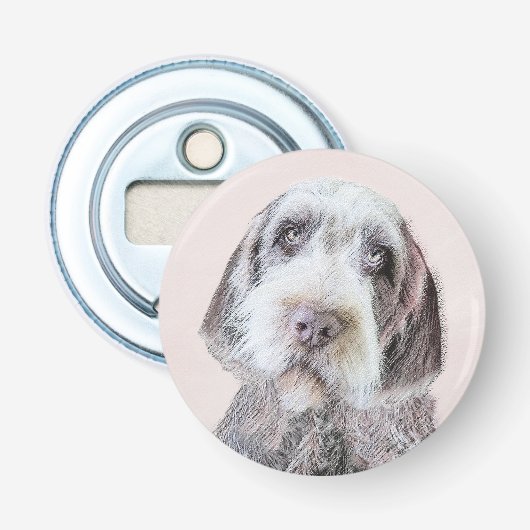 金髪ポインティング絵画グリフォン – Dog Art 栓抜き (正面)