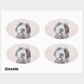 金髪ポインティング絵画グリフォン – Dog Art 楕円形シール (シート)
