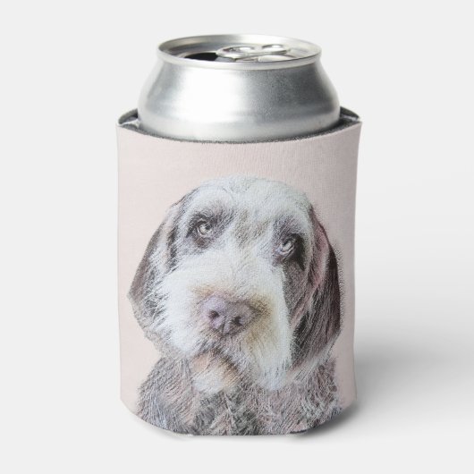 金髪ポインティング絵画グリフォン – Dog Art 缶クーラー (缶正面)