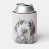 金髪ポインティング絵画グリフォン – Dog Art 缶クーラー (缶裏面)