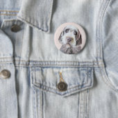 金髪ポインティング絵画グリフォン – Dog Art 缶バッジ (インサイチュ)
