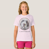 金髪ポインティング絵画グリフォン – Dog Art Tシャツ (正面フル)