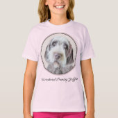 金髪ポインティング絵画グリフォン – Dog Art Tシャツ (正面)