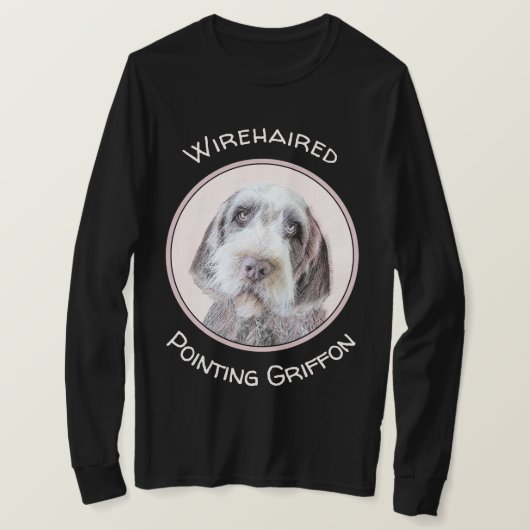 金髪ポインティング絵画グリフォン – Dog Art Tシャツ (デザイン正面)